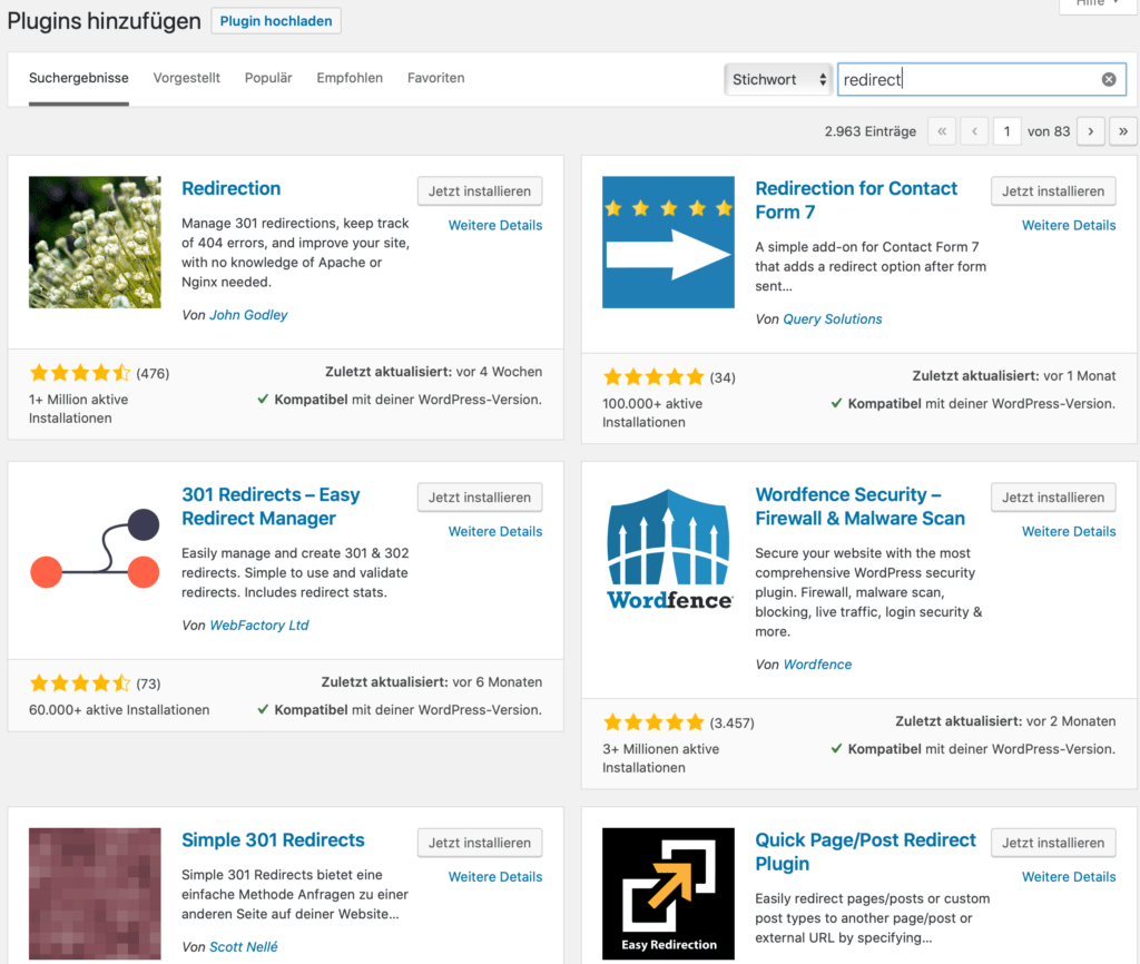 WordPress Redirect 3 Redirect Plugins in WordPress
